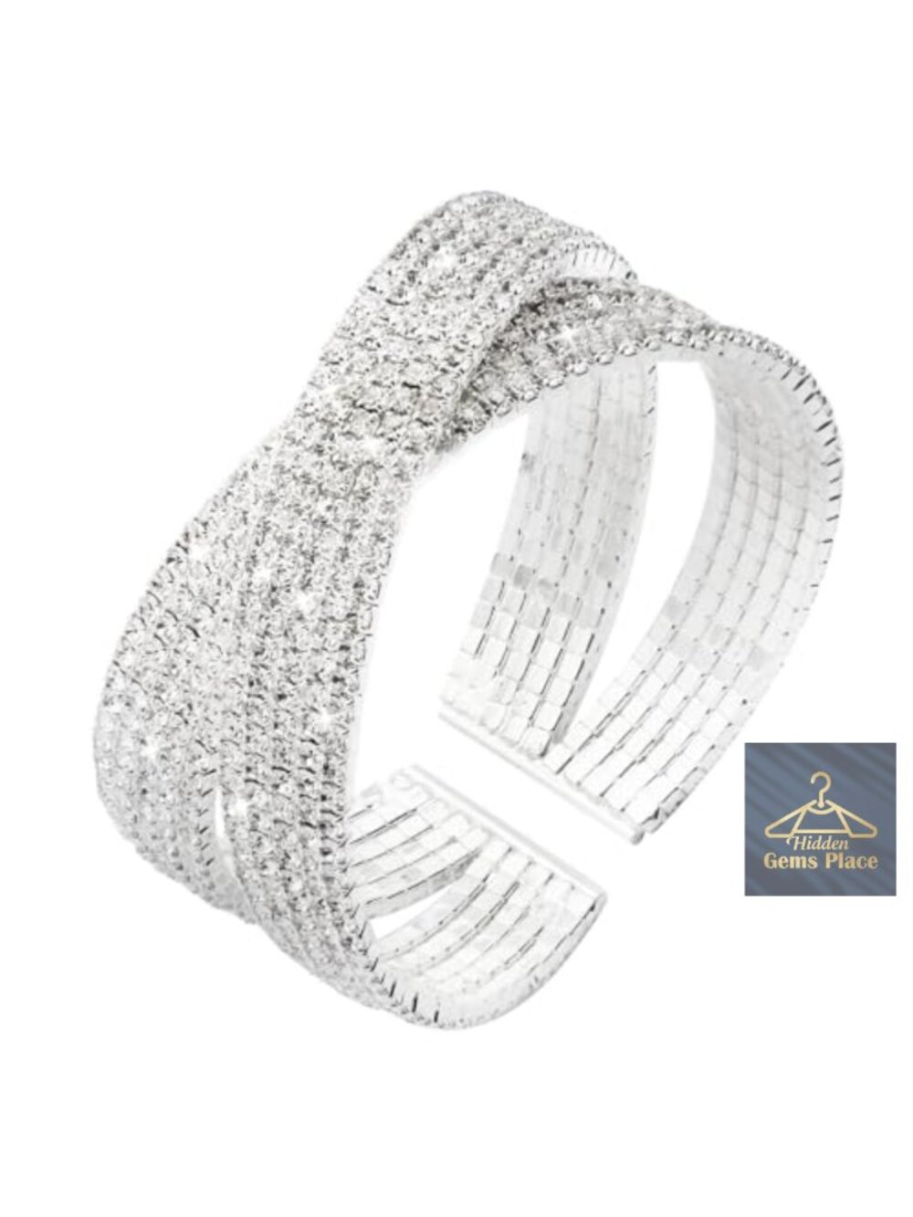 Multilayer Rhinestone Cuff Bracelet Bridal Jewelry Prom Party
